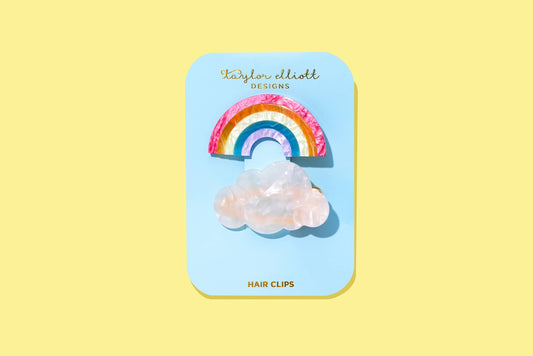 Rainbow + Cloud - Hair Clip Set