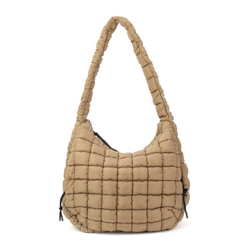 Khaki Puffer Tote