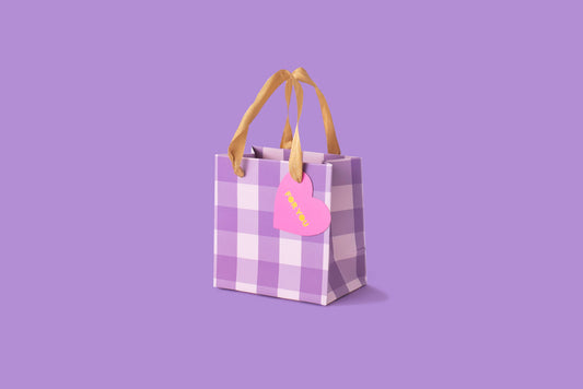 Purple Gingham Medium- Gift Bag