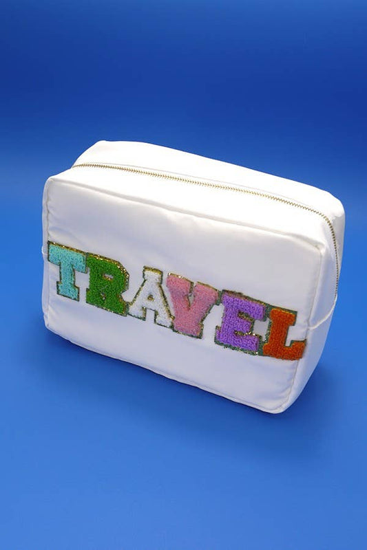 Travel Large Cosmetic Bag- White