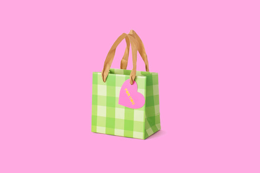 Green Gingham Small- Gift Bag