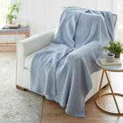 Premier Ribbed Cozy Knit Throw- Blue