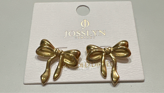 Bold Bow Gold Earrings