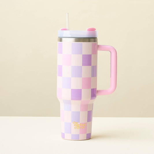 Purple Check- 40 ox Tumbler